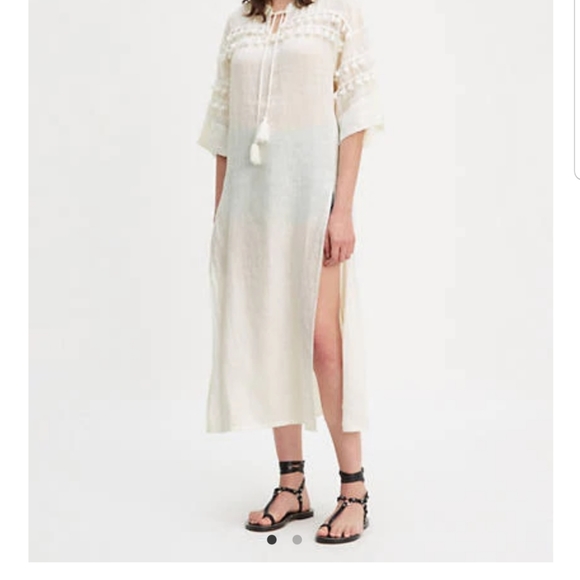 Levi's Dresses & Skirts - Levi's Made & Crafted White Linen Boho Midi Dre…